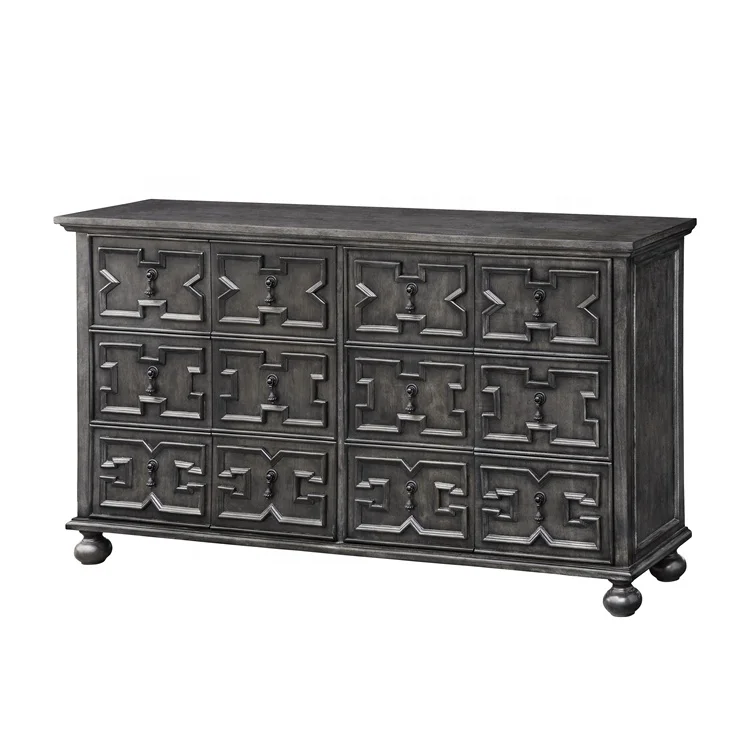 Living Room Furniture Vintage Small 3 Drawer Blue Wooden Drawer Chest