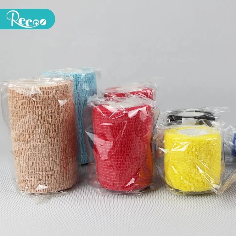 Recoo Self-Adherent Wrap Neon Rainbow Pack, Cohesive bandage 3 Inches x 5 Yards