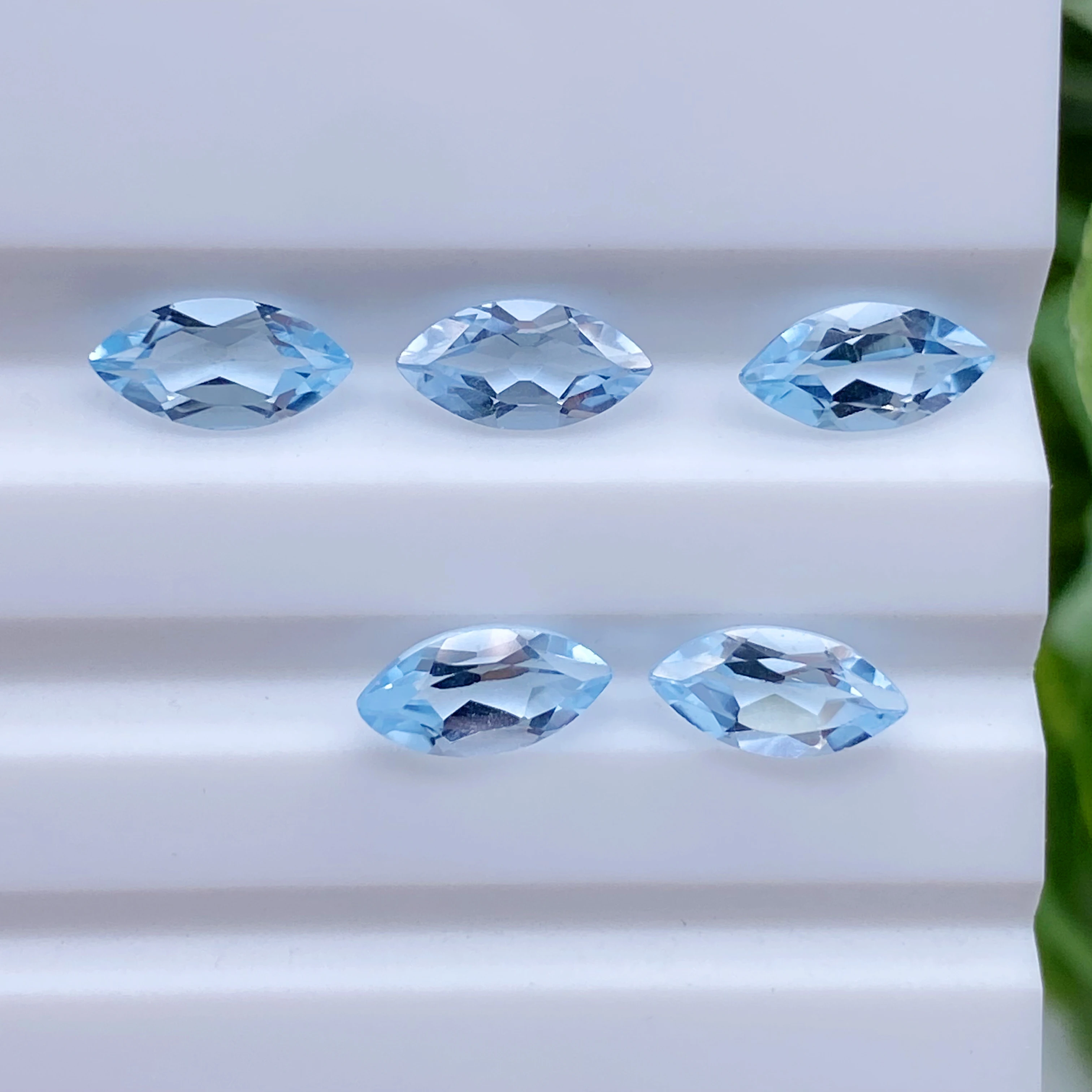 Marquise Shape 4x2mm~16x8mm High Quality Natural Topaz Crystal Bluish Gemstone For Jewelry Making Natural Sky Blue Topaz