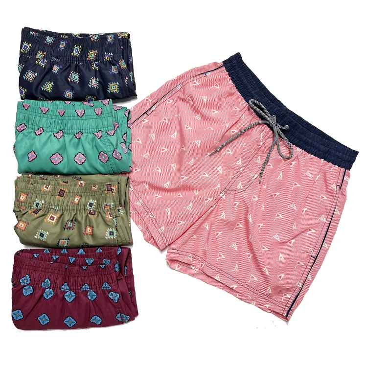 Wholesale Polyester Cotton Beach Shorts for Boys Summer Swim Trunks with Printed Pattern Swimwear Beachwear Sportsuit