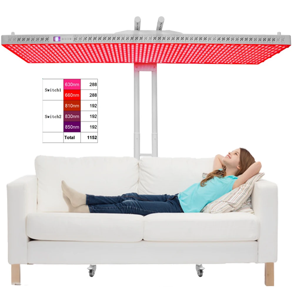 Best infrared light therapy Led bed light 660nm 850nm full body 1152pcs led red whole body light therapy machine