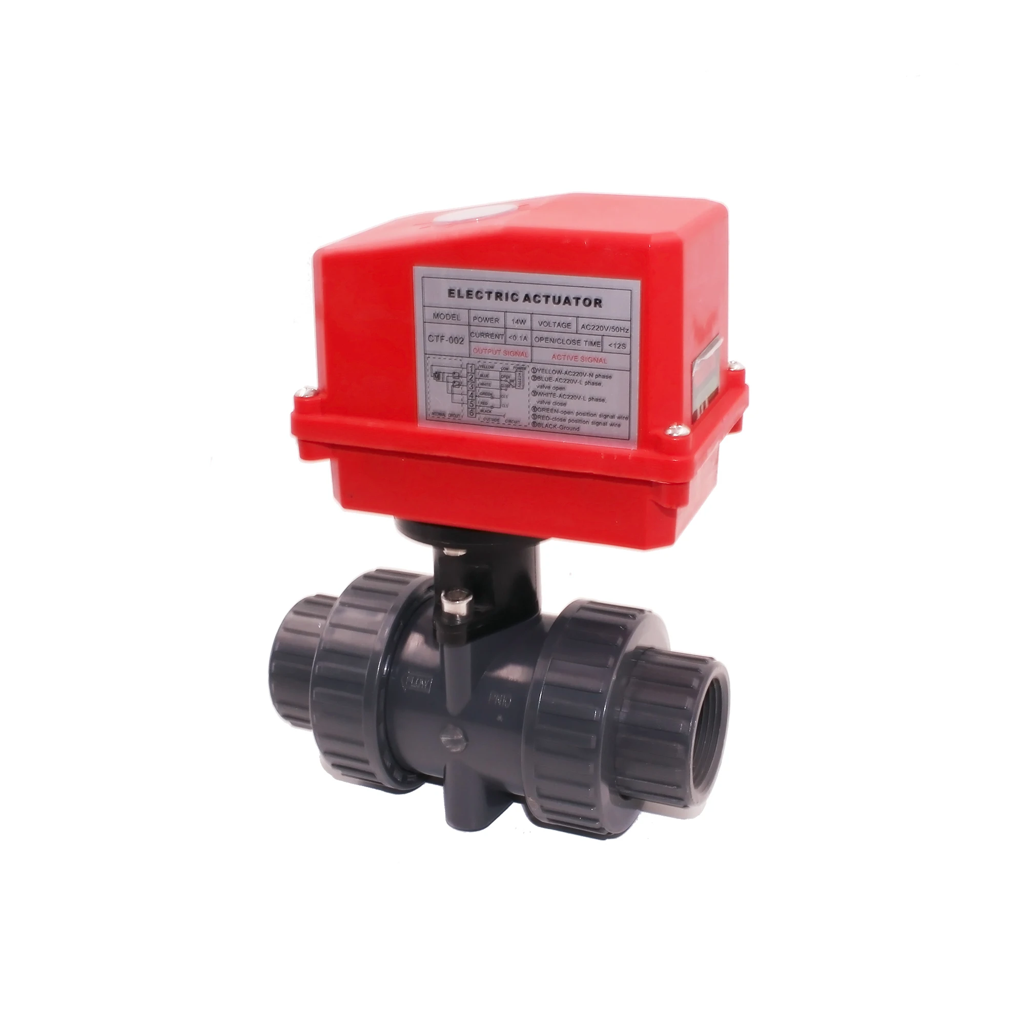 Serie CTF002 mini entree de machine a laver electrique manuel controle de debit variable 2 vanne a boisseau sphdrique cpvc a eau