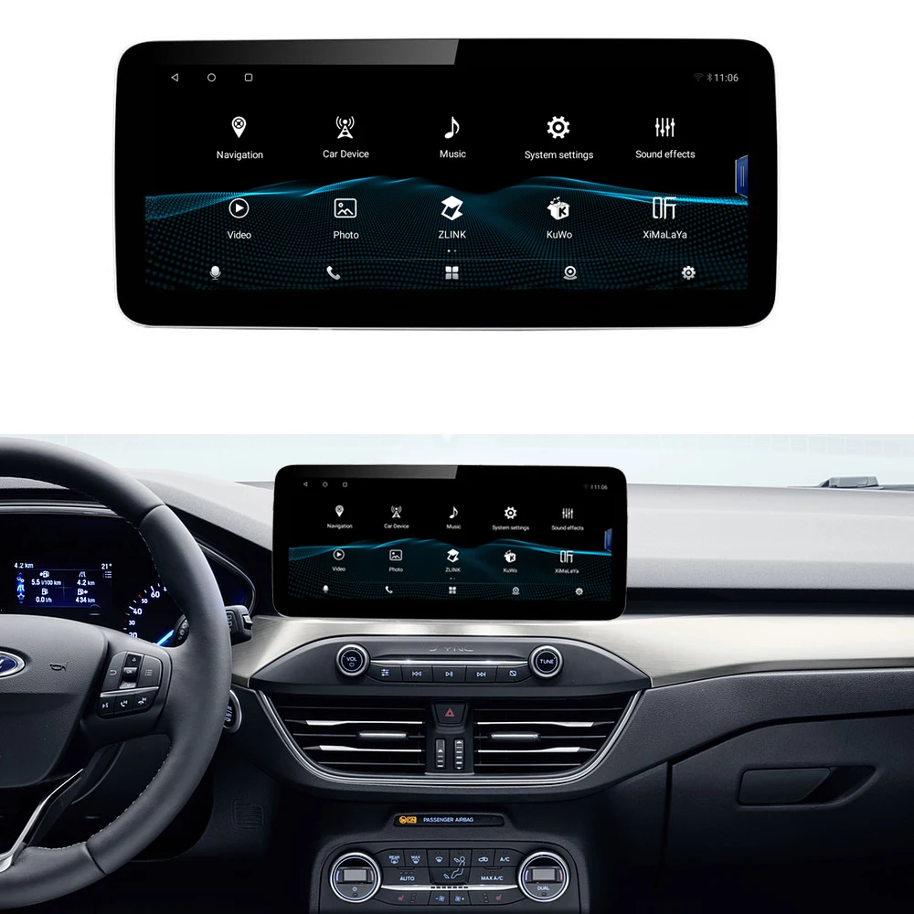Road Top 12 3 дюймов Новый сенсорный экран Android радио авто Wifi GPS навигация большой для Ford Focus 2019-2022
