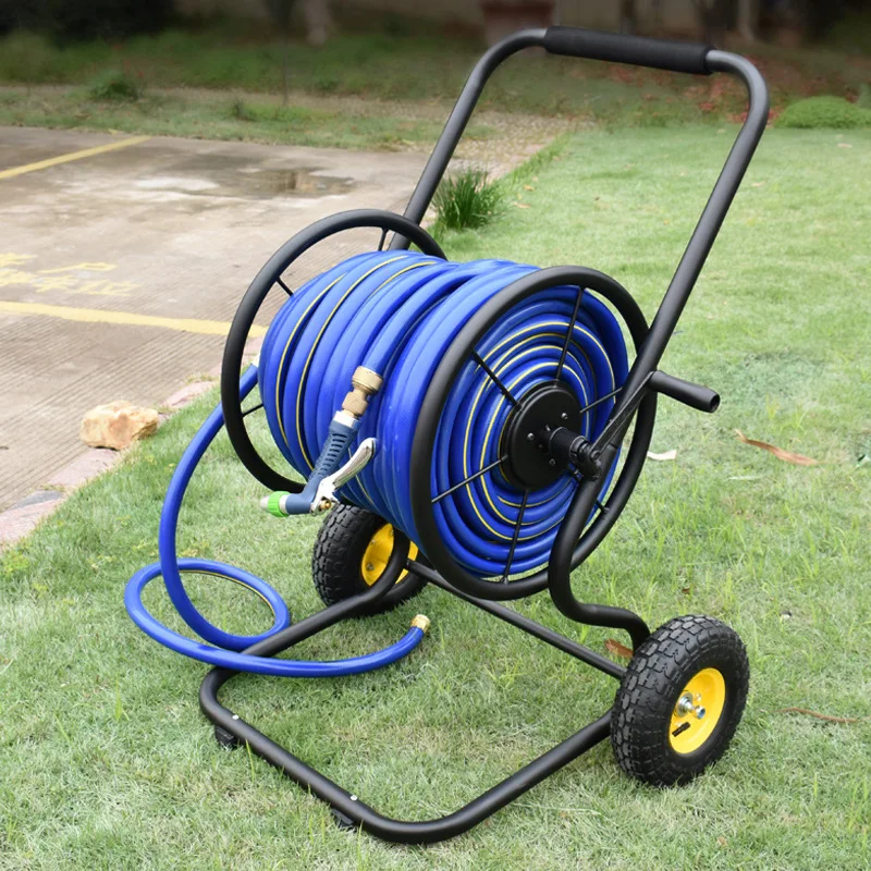 Hot sale factory wholesale garden metal 2 wheel hose reel for irrigation system