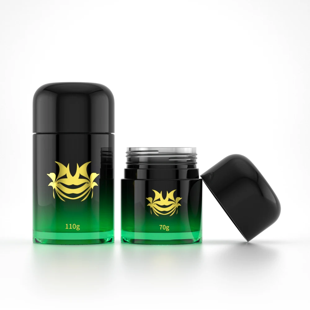 Manufacturer 1oz 2oz 3oz 4oz 6 oz black glass container storage jar with lid