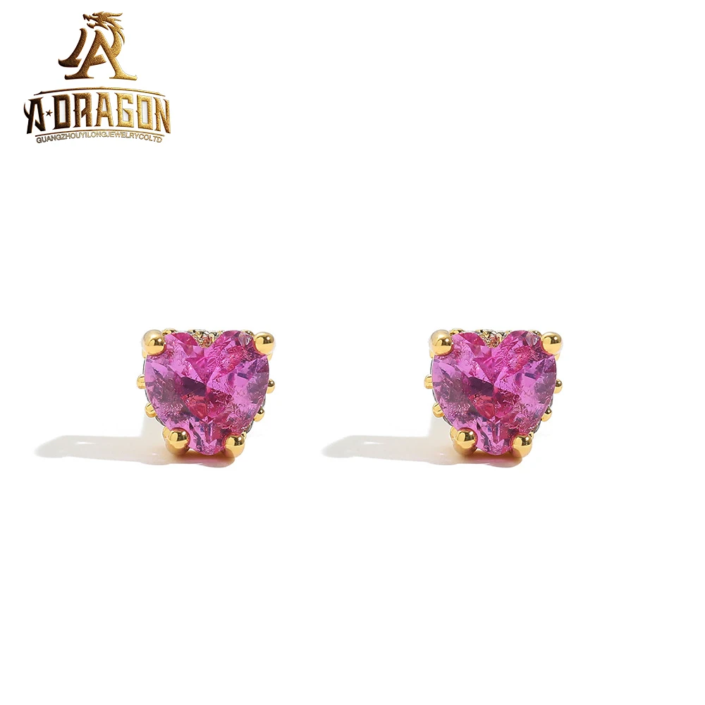 Fast Delivery Real 14K 18K Gold Earrings Studs Fancy Jewelry Emerald Cut Lab Grown Diamond Earring For Men Women