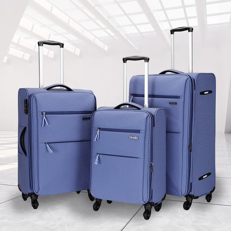 OMASKA Wholesale Fashionable Nylon Carry Luggage Bag Large Capacity 20 24 28 Inch Nylon Carry On Luggage Bags