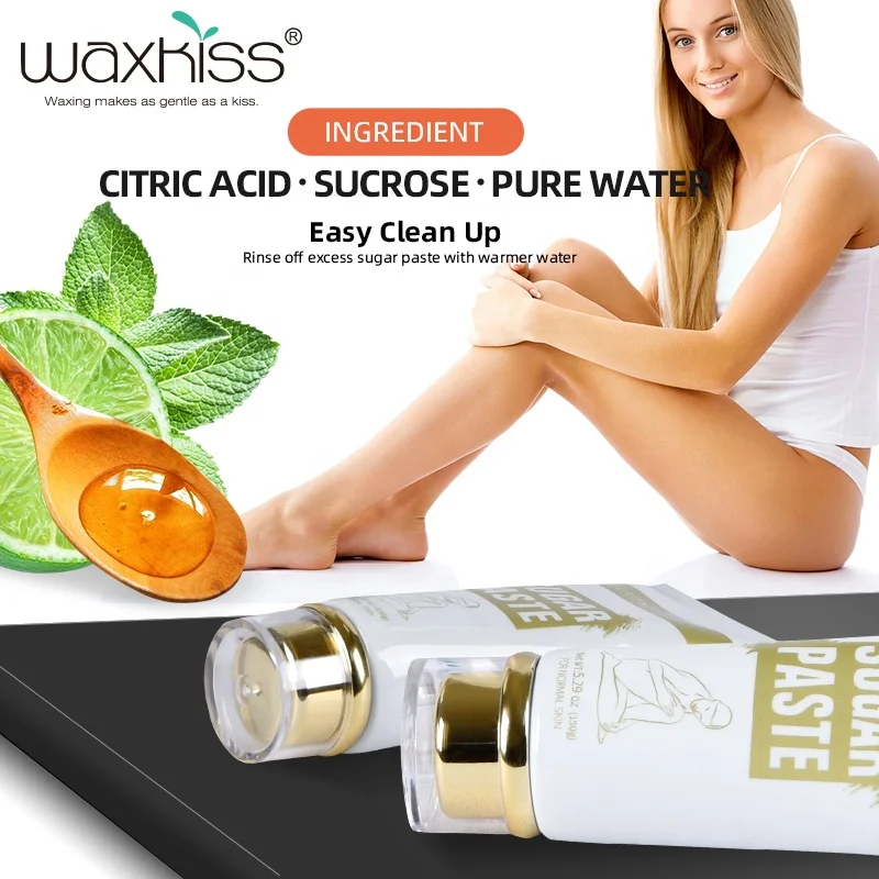 Waxkiss Sugar Wax Sugar Paste packaging  fast hair removal simple and easy to use  cheap 100%natural 150g DIY