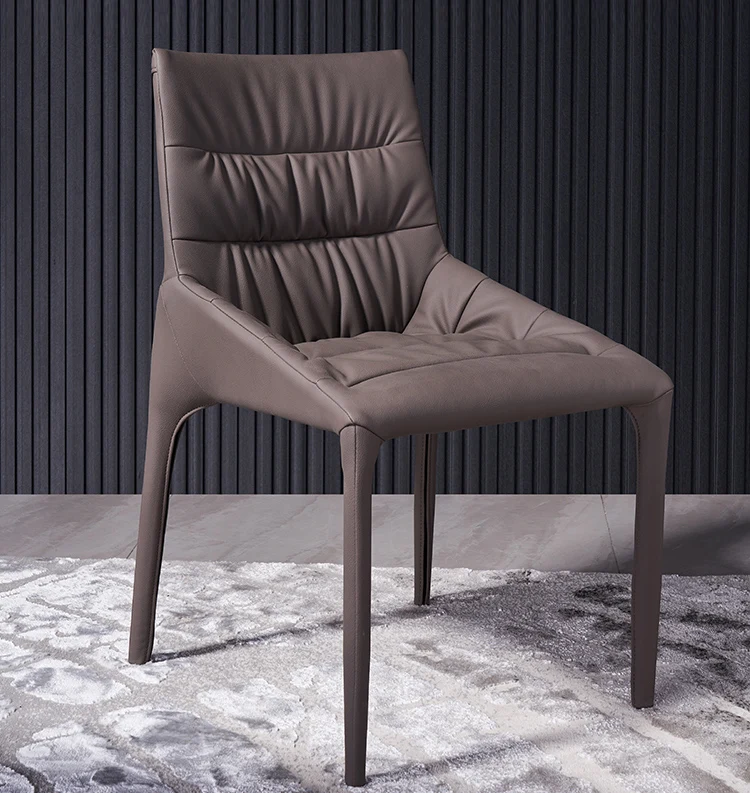 Ekar Furniture high quality vintage upholstered leather restaurant dining chairs for sale