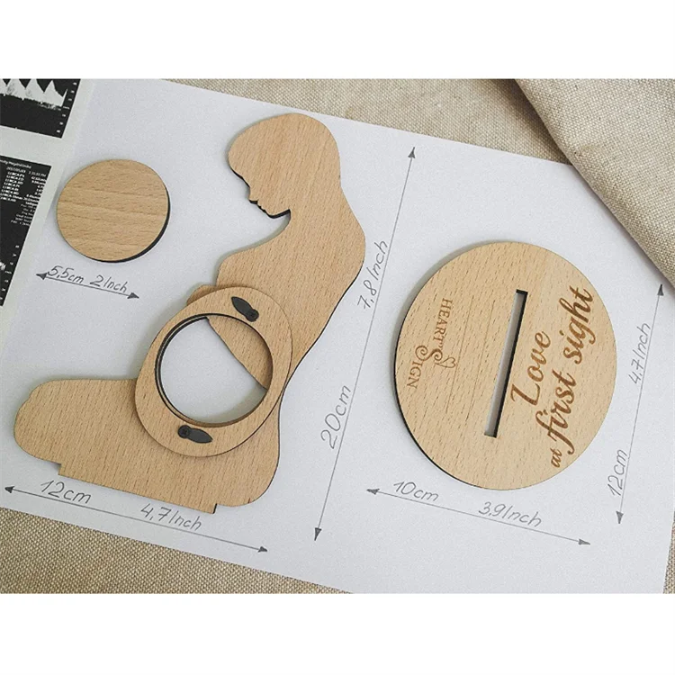 High Quality Brown Ultrasound Picture Frame Keepsake Wooden Picture Photo Frame Baby
