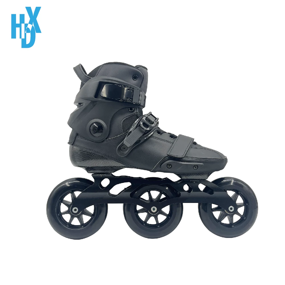 Customized high quality adult carbon fiber freestyle street roller skates 3*110mm wheels 3*125mm