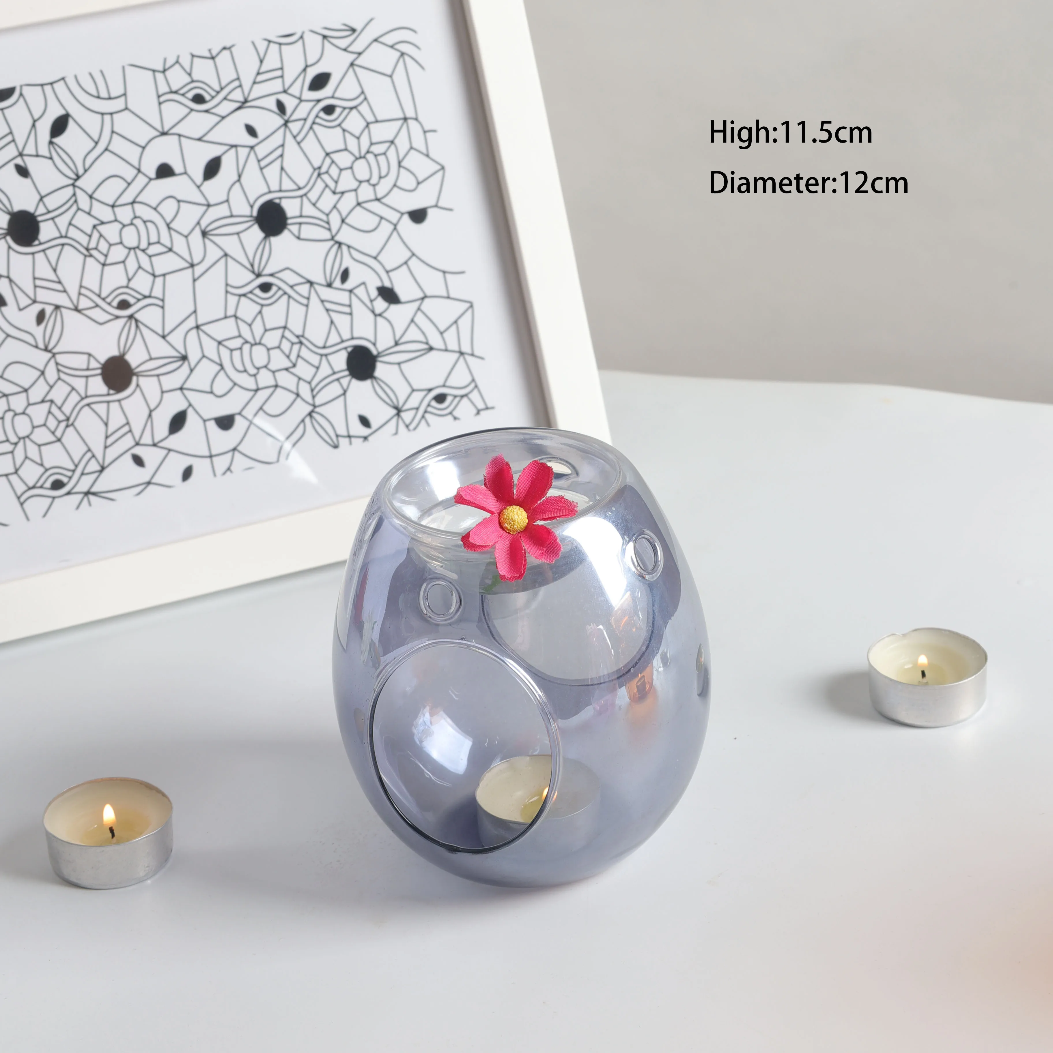 High Borosilicate pyrex Glass Aromatherapy Fragrance Lamp Heat-resistant Glass Candlestick
