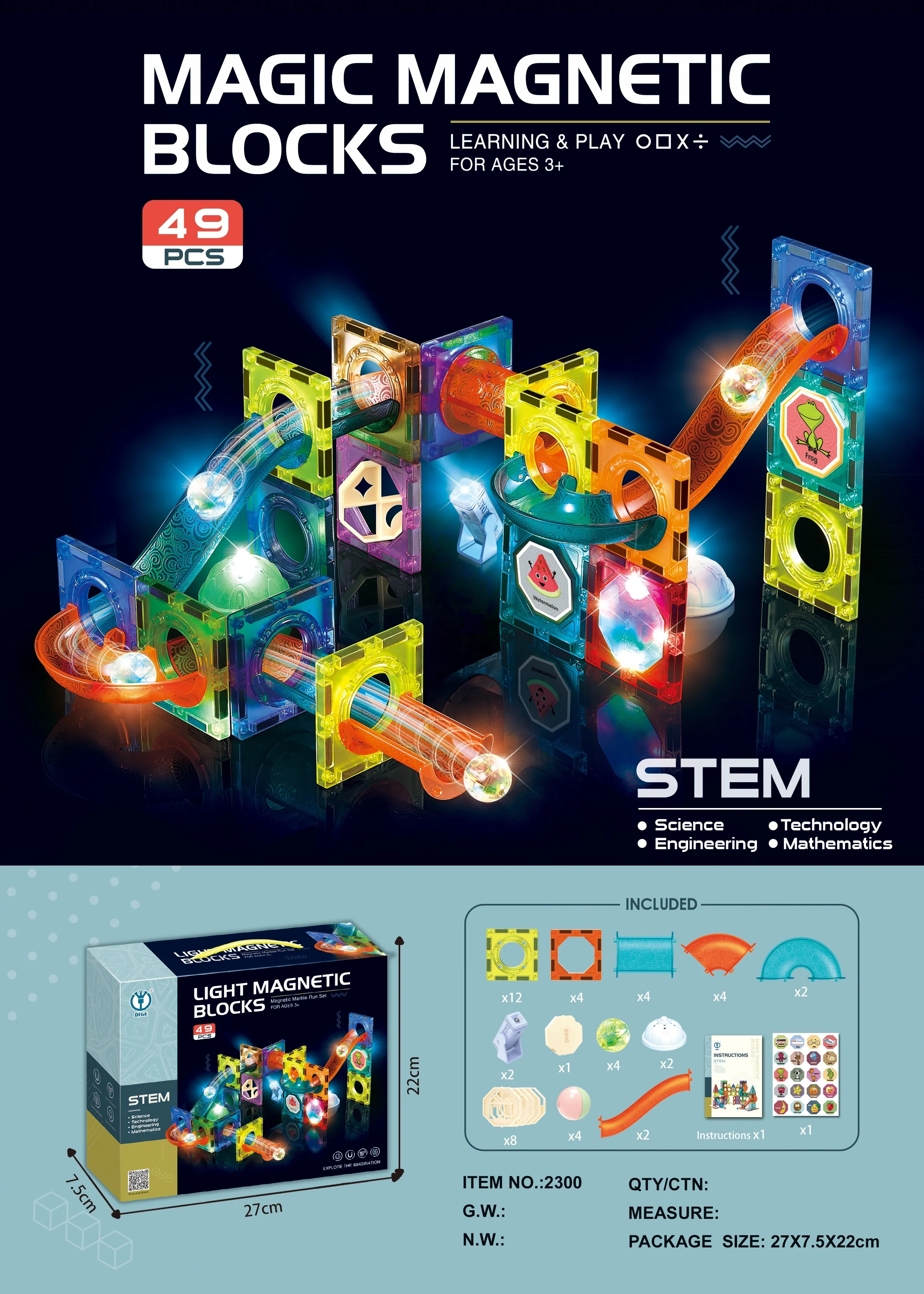 Toy building DIY construction magnet building blocks toys set 3D educational toy magnetic