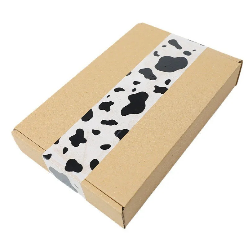 Wholesale White Black Color Checker Cow Pattern Decoration Pack Scotched Tape Bopp Box Packaging Tape By Suppliers