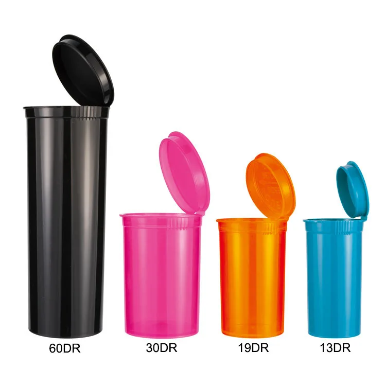 Wholesale Plastic Customized 5 6 13 19 30 60 90 Dram Squeeze Container tube Vial Bottles With CRC Lids