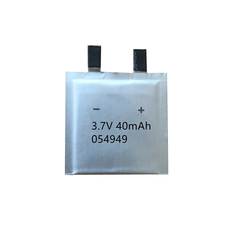 054949 Thin Battery 054949 new custom model 3.7V rechargeable paper card battery 40mAh thickness 0.55mm