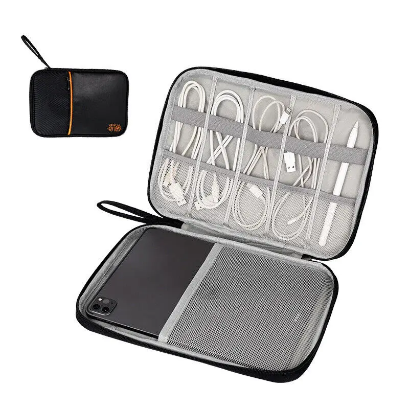 cable organizer case bag large double layer electronic accessories pouch travel storage bag for power bank phone tablet charger