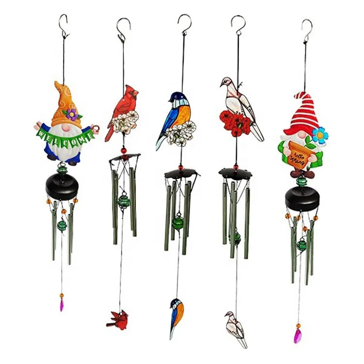 Metal Wind Chime Iron Home Decor Animal 3D Crafts Garden Lucky  Hanging Music Ornament Decorative  Wind Spinners