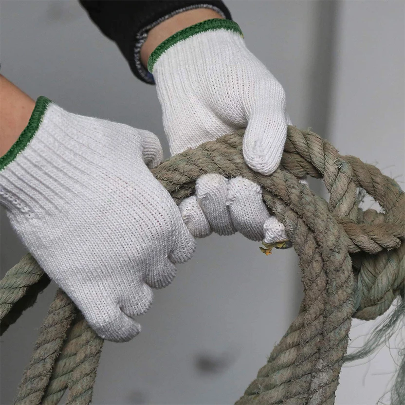 Stock 70g Thickened Hand Protective Safety General Gloves Construction Sites String Knit Work Knitted Cotton Gloves for Working