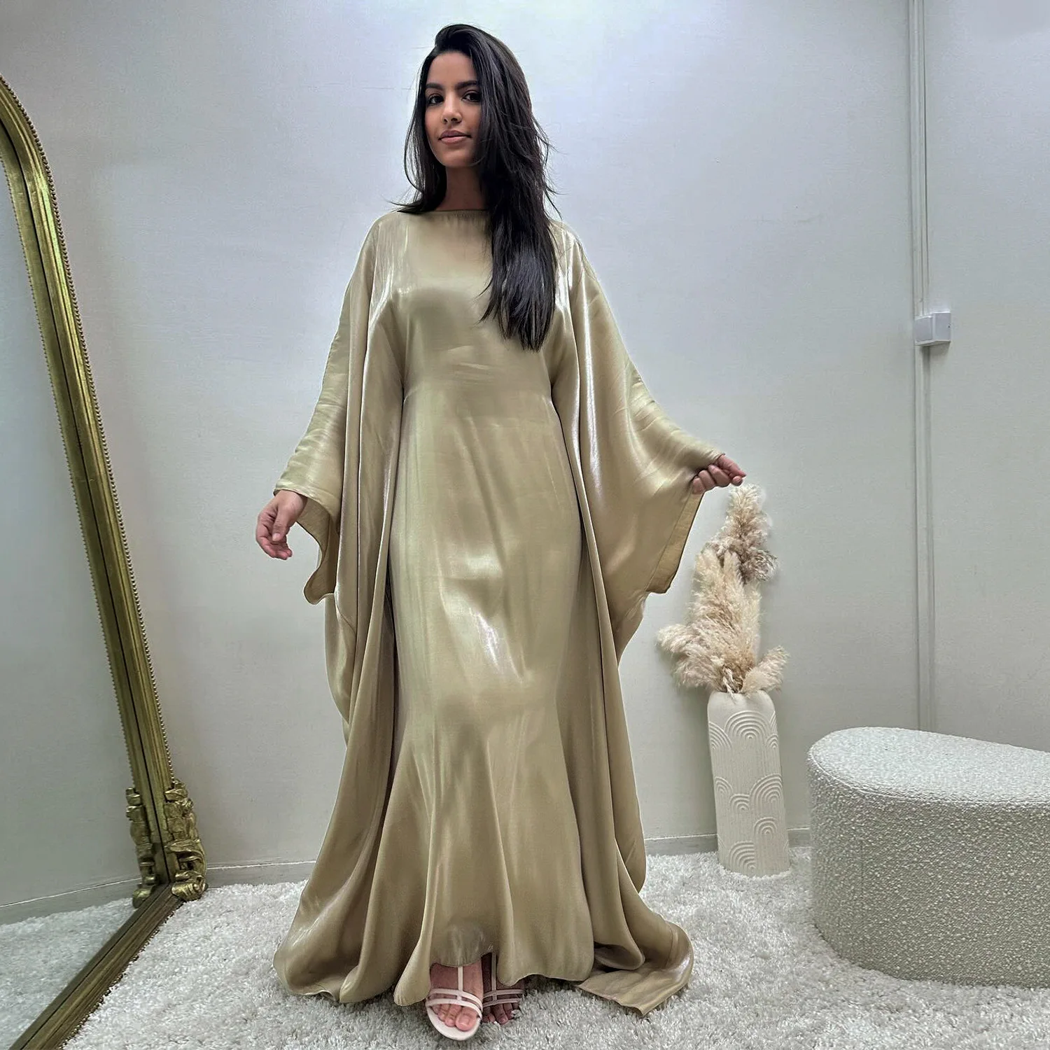Middle East elegant glitter women dubai modest dress muslim evening dress