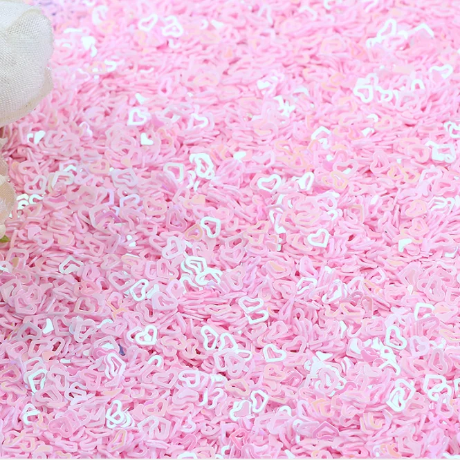 Wholesale 4mm Glitter heart Hollow Loose Sequins for Nail Glitter Stickers Accessories