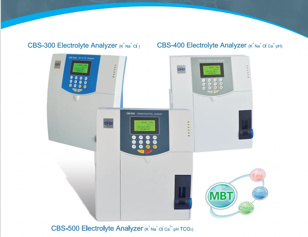 cbs 500  K Na Cl Ca Ph Tco2 blood gas electrolytes analyzer, analyseur de gaz dans le sang medical electrolyte analyser