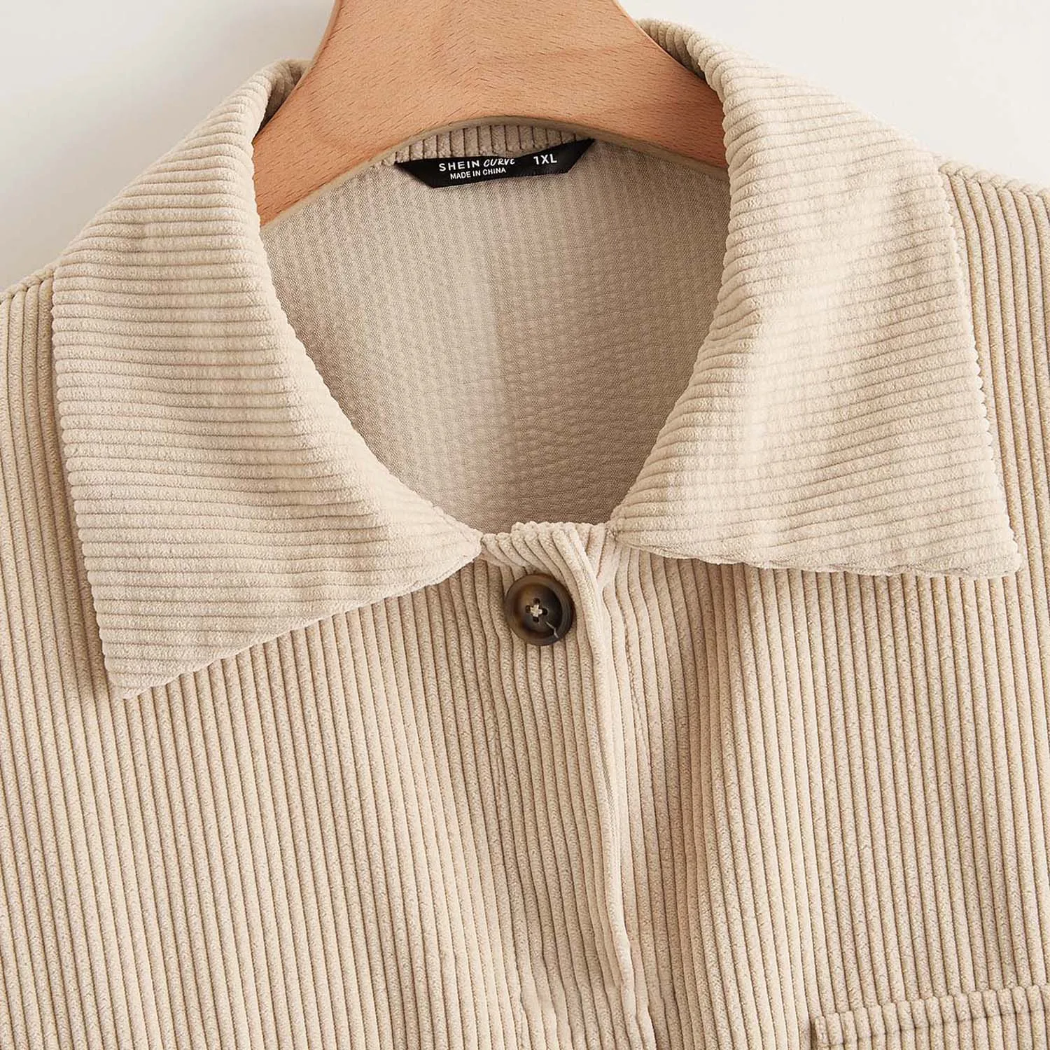  CUVWON Brand Custom Plus Size Corduroy Turn-down Collar Long Coats For Women