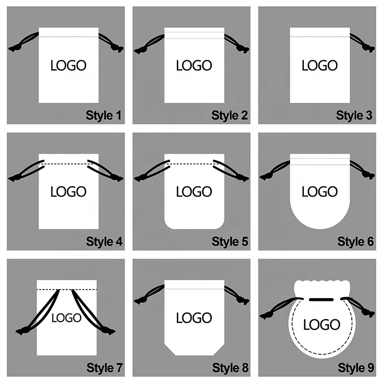 Plain White Cotton Drawstring Fabric Bag Custom Logo Canvas Drawstring bag