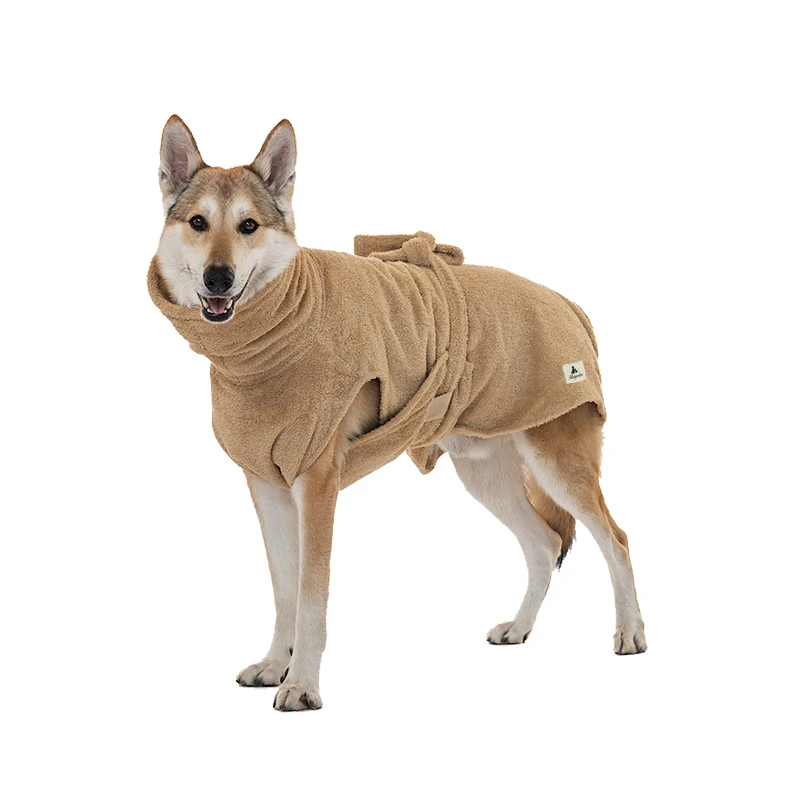 Wholesale Custom Machine Washable Large Luxury Designer Super Absorbent Soft Drying Coat Pet Dog Bathrobe Clothes