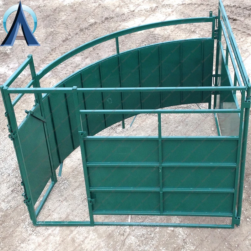 Galvanized Steel Livestock Crowding Tubs Semi-Circular Forcing Yard System For Livestock Management