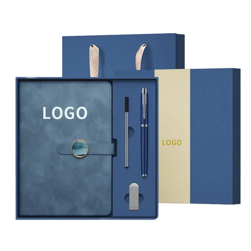 Hot sale Planners Leather Covers Custom Journal Notebook And Pen Box Company advertising gifts