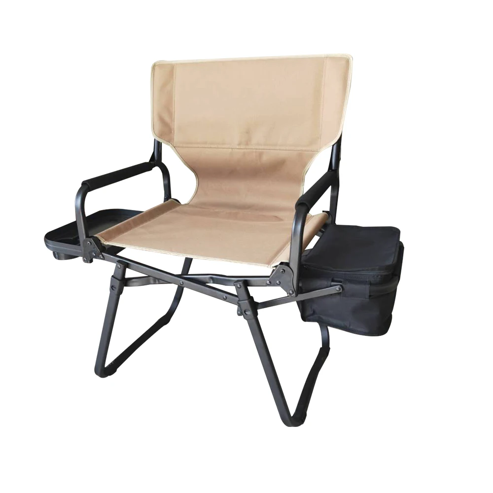 Onwaysports outdoor Aluminum portable luxury camping director chair with side table and cooler bag