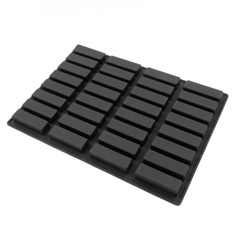 Manufactory Custom Black Oblong Shape Cake Silicone Mold Multifunctional Mold Suitable for Chocolate Hard Candy  Ice Cubes