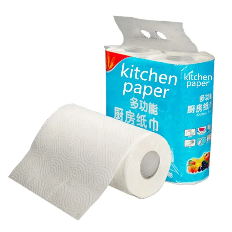 90 sheets Virgin Wood Pulp 2 Ply Kitchen Paper Towel Roll (1600089626730)