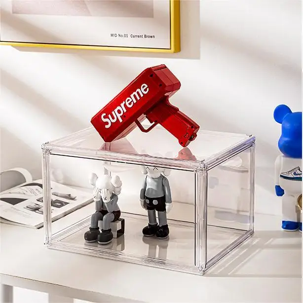 Plastic Sneaker Stackable Storage Transparent Boxes Drop Front Custom Acrylic Wholesale Drawer Type Clear Shoe Box