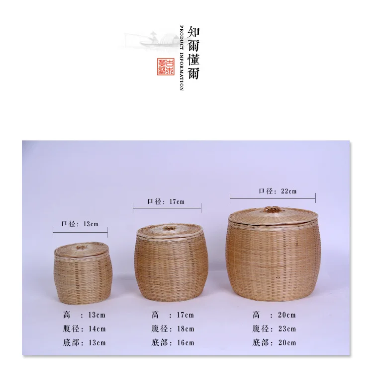 Bamboo trash can wholesale Household Trash Bin Bamboo woven storage bucket