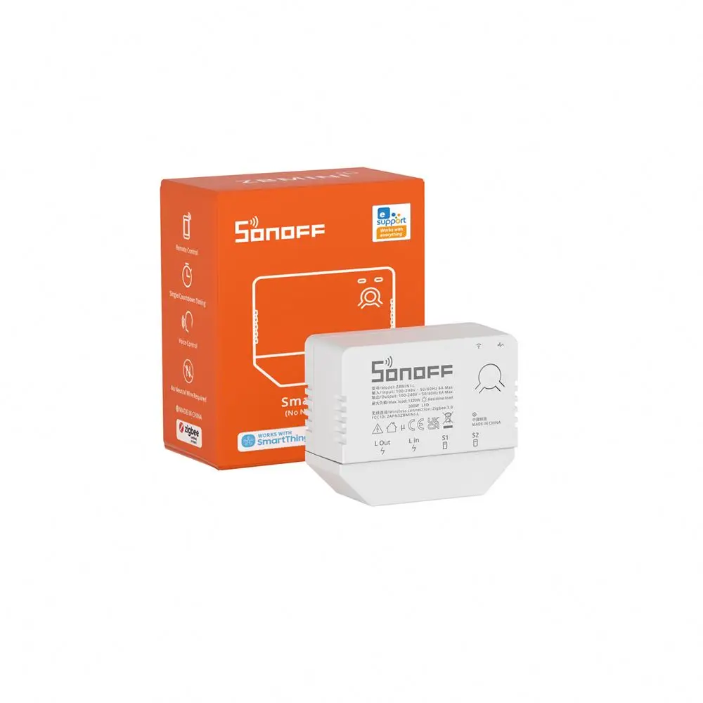 SONOFF ZBMINI-L Smart Switch No Neutral Wire Required Zigbee MINI 2 Way Wireless Smart home Switch with eWeLink & Voice control