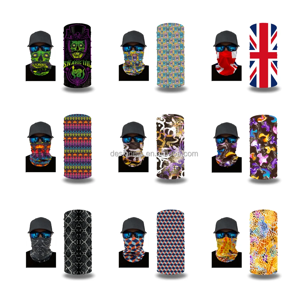 Custom sublimation print logo Unisex Multifunctional Headwear Paisley Neck Warmer logo tube Bandanas