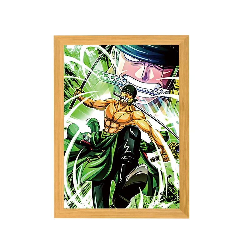 Hot Sale RGB Control Anime Character Poster LED Light Box Iron Frame with 3 Colors Light Painting for Anime Art