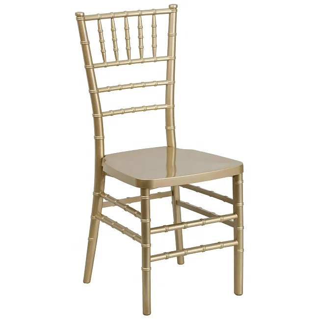 Wholesale Gold Color Stackable Resin Monobloc Tiffany Chiavari Chairs for Wedding Event