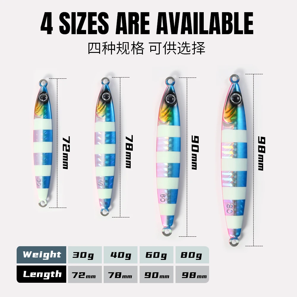 30g 40g 60g 80g vertical Tungsten Jig Saltwater slow pitch jigging Fishing Metal Jig Lure swim bait