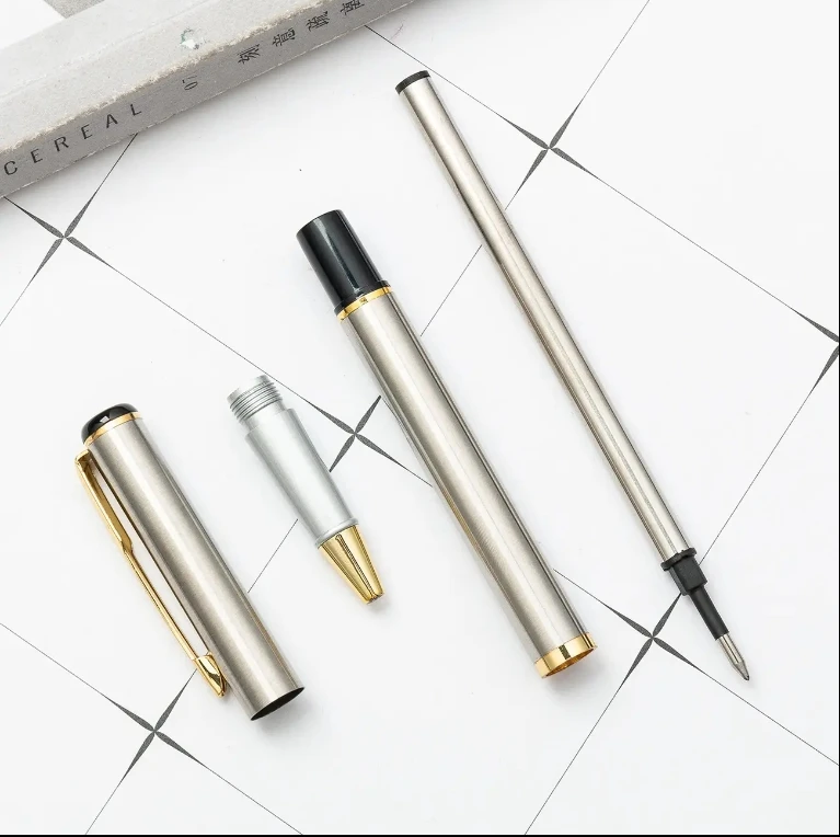 Jovesun Slim Small Nib Autograph Fountain Pen Modern Style with Striking Lines 0.5mm Writing Width Original Metal Design