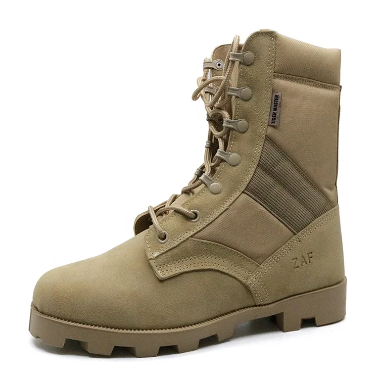 
Suede leather abrasion resistant rubber sole anti slip cemented desert army boots 