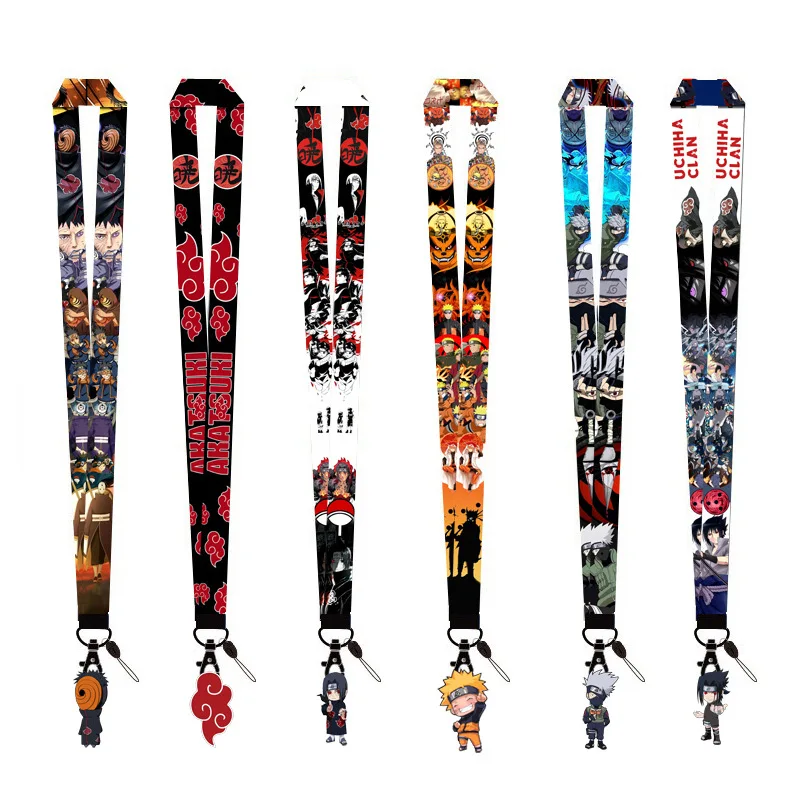 8 Designs Wholesale Anime Jiraiya lanyard for Mobile Phone Cartoon Double Side Thermal Transfer printing customised lanyard
