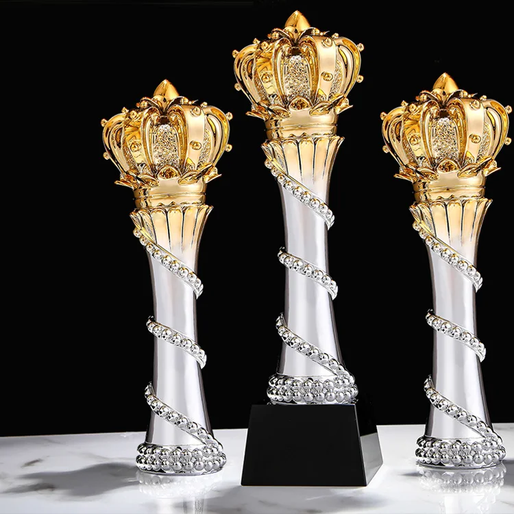 New arrival 2022 Creative crystal resin trophy customized excellent staff team competition champion Crown Award