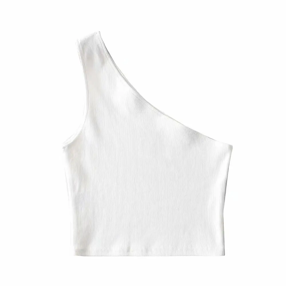  2021 cheap price tight Inclined shoulder women top vest condole belt