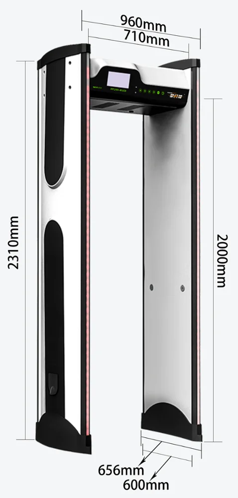 Intelligent detection 24 Security 33 Zones Small metal check Walk Through Metal Detector