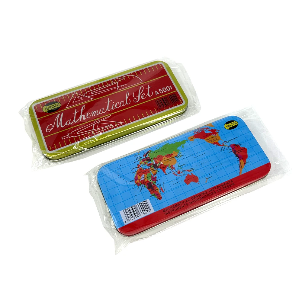 Wholesale 9pcs Stationery Set Clear Compass Math Set Oxford Instrument Mathematical Set