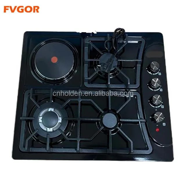 Hot sell gas stove gas electric burner stainless steel panel brass valve auto flame out built in gas stove