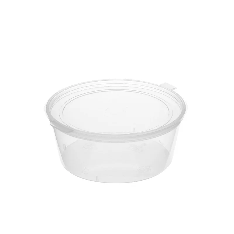 Wholesale Disposable Plastic Sauce Cup With Hinged Lid Food Packaging Transparent Pp Plastic Container Various Specifications